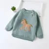 Stickade baby kläder tjejer tröja spädbarn kläder nyfödda baby pojke tröja tjocka fleece unicorn ungar tröjor toddler cardiagn 201128