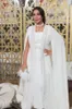 Dubai Muslim Evening Dresses Vit Sequins Marockansk Kaftan Cape Prom Special Occasion Grows Arabiska Långärmad Formell Party Dress Al7795