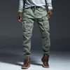 Pantalones de chándal para hombre Pantalones de carga militar de algodón Pantalones tácticos con cordón Pantalones Hombres Hip Hop Streetwear Joggers Ropa de hombre LJ201104