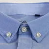 Мужской с длинным рукавом Blue Oxford платье-рубашка с левой грудной карманом хлопок мужской повседневная твердая кнопка вниз рубашки 5XL 6xL большой размер Y200104