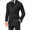 Sarı Kruvaze Slim Fit Erkekler Için Fitli Suits Lake Yaka Özel 2 Parça Düğün Damat Smokin Adam Moda Giysileri Set Ceket 201106