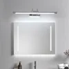 Modern Minimalist LED Wall Lamp Silver Fashion Bathroom Toilet Mirror Front Lights European Stainless Steel Lighting Fixture Surface Mounted