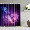 Galaxy Night Starry Sky Rideau de bain 180x200cm Tissu polyester imperméable Rideau de douche 3D Rideau occultant pour salle de bain Y200108