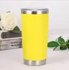 20 oz Araba bardak Paslanmaz Çelik Tumblers Bardaklar Vakum Yalıtımlı Seyahat Kupa Metal Su Şişesi Bira Kahve Kapaklı Kupalar 18 Renkler