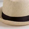 emmer hoed Solid Straw dames zomer Sunhat Engeland Panama topheren Sunvisor Kids Beach Outdoor Chapeau Parentchild Jazz Hat