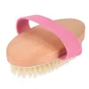 Natural Boar Brestles Bath Massager Brush Wood Oval Shower Bad Borstes Exfoliating Massage Spa Body Brush4674464