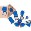 Grote 3D-vormen Geometrische Solids Houten Montessori Geometry Set Speelgoed Math Games Speelgoed Blokken Kinderen Preschool Leren Speelgoed Geschenken C0119