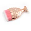 トップセラーミニプロの人魚形状化粧ブラシパウダーブラシ財団美容魚ブラシ化粧ツール27色