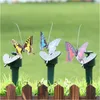 Solar Power Dancing Flying Butterflies Tuin Decoraties Fladderende Vibration Fly Hummingbird FlyingBirds Yard Decoration Funny Toys LLS624-WLL