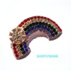 Pins Broscher Elegant för kvinnor Rhinestone Rainbow Pin Flerfärgad Dam Bruddekoration Klänning Accessoarer Mode Smycken Lyx Kirk22