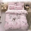 Cartoon Rainbow Unicorn Bedclothes Flat Sheet Soft Home Textile Comfortable Bed Duvet Cover Set Girls Pink Bedding Set for Kids LJ200819