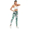 Marke Sexy Frauen Legging Blatt Druck Fitness Leggins Mode Slim Legins Hohe Taille Leggings Frau Hosen 201109