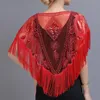 Sciarpe Donna Scialle con paillettes anni '20 con nappe in rilievo con frange di perle Coprispalle in rete trasparente Gatsby Flapper Bolero Cape Cover Up19655766