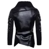 Man PU Punk Leather Jackor Fashion Trend Långärmad Cardigan Slim Motorcykel Faux Leather Coats Designer Male Autumn New Casual Outerwear