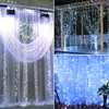 18M x 3M 1800-LED Lumière Blanche Chaude Romantique Noël Mariage Extérieur haute luminosité Décoration Rideau Guirlande Lumineuse Blanc