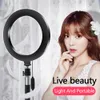 Fotografi Selfie Stick Ringlampa 20cm LED Makeup Ringlampa med telefonhållare USB-kontakt för live stream youtube video