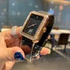 Marka modowa piękne zegarki kobiety dziewczyna prostokąt styl kryształu stalowy metalowy pasek kwarcowy zegarek na rękę CHA 37
