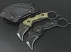 Couteau de karambit expédié rapide D2 Noir Stone Laver lame Full Tang G10 Poignée à lames fixes Couteaux de griffes avec kydex