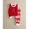 Christmas Pajamas Rodzina Dopasowywanie Ubrania Rodzina Wygląd Mama i Me Ubrania Czerwony Z Długim Rękawem Drukowane Jesień Zimowy Homewear LJ201111