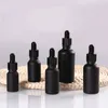 5ml 10ml 15ml 20ml 30ml 50ml 100ml Multiszie Glass Black Frosted Matte DropperボトルエッセンシャルオイルボトルブラックマットコスメティックSU8435842