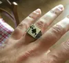 Creatieve 18K Wit Vergulde Cool Black Emaille Poker Ring voor Mannen Vrouwen Sieraden Ringen voor Vriendje vader Leuk Cadeau Accessoire