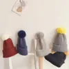 Nieuwe Snoep Kleuren Kinderen Knit Hoeden 2020 Jongens Meisjes Warme Mutsen Cap Leuke Bont Ball Pom Pom Baby Hoeden