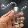 미니 유리 오일 버너 봉 물 담뱃대는 두꺼운 Pyrex Clear Heady Recycler Dab Rig Hand Bongs for Smoking이있는 물 파이프 세트