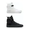 2021 Zapatos de diseñador para hombre Wheel Re-Nylon High Top Combat Zapatillas de deporte con bolsa Blanco Negro Cordones Planos Entrenadores Blanco Negro con caja 260