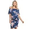 Female Summer Dress Sexy Maternity Dresses Vestidos 2021 Off Shoulder Elastic Dress For Pregnant Woman Mama Casual Party Clothes G220309