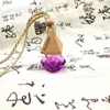 Colorful 100pcs/lot Mini 6ml Glass Car Perfume Bottles Pendant With Wood Cap Empty Refillable Bottle Hanging Cute Air Freshener Carrier