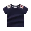 Baby pojkar polo sommar t-shirts bomull barn kort ärm t-shirt pojke avslappnad vridning krage skjorta barn toppar tees