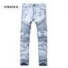 Mens Skinny Jean 고민 슬림 탄성 청바지 데님 바이커 청바지 힙합 바지 찢어진 청바지 플러스 사이즈 28-42, YA558 201117