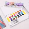 12/10/24/36 Kleuren Draagbare Reizen Solid Pigment Aquarel Verven Set met Water Color Brush Pen voor het schilderen van kunstbenodigdheden 201226