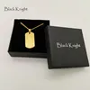 Colliers pendants Black Knight Gold Couleur en acier inoxydable Collier de chien Bible Saint Collier Mini Charf