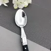 8 6 '' Laguiole Style Dinner Spoon Solid Black Wood Handle Table Spoon Xmas Party Restaurang Tabellery Kitchen Cutsly 2 237J