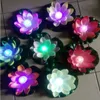 20шт в серии искусственного LED плавучего цветок лотос Свеча лампа с красочными Изменены огнями для свадьбы партии украшения