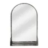 24 inch indoor smeedijzeren wandmontage plat spiegel ovaal dun frame met opslaglaag antiek zilver