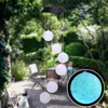 2V 40maH Solar Smart Light Control Wave Ball Wind Chime Style Corridor Decoration Pendant 6 F5 Lamp Beads Black Solar Panel Colorful Light