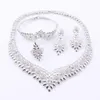 African Crystal Jewelry Set Fashion Indian Jewelry Sets Bridal Wedding Party Elegant Women Necklace Bracelet Earrings Ring