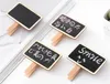 Party Decoration Mini Wooden Note Blackboard Clamps Retangle Chalkboard Blackboard Clip Tag Message Board For Wedding Paper Photo DIY KD1