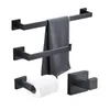 matte black towel bar set