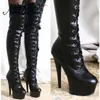 Stiefel lapolaka 2021 gothic punk stil trendy ins schuhe frauen sexy dünne high heels fetisch thigh boot damen1