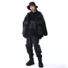 Mäns byxor pupil resor lastbyxor med 3d fickor dragsko techwear streetwear ninjawear punk goth japansk stil