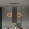 Modern munblåst glas hänge lampa rök amber äppelfjädring ljus hotell restaurang matsal café bar hängande belysning