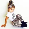 né bébé fille vêtements né coton léopard bébé vêtements t-shirtpantsheadband infantile ensembles enfants bambin tenues LJ201223