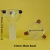 14mm Male Bubble Bowl Hookah Pieces Funnel Joint Smoking Accessories Handle Pipe Glass Bong Oil Dab Rigs