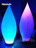 Outdoor Inflatable LED Candle Light Balloon 2m/3m Flame-shaped Lamppost White Air Blown Cone For Dance And Music Party Decoration