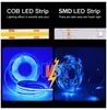 USB Güç COB LED Şerit Işık 320 LED'ler Yüksek Yoğunluklu Fobcob Esnek LED Bant Ra90 DC 5 V LED Şerit Dim Lineer Lamba Halat