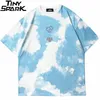 Hip Hop Tie Dye T-Shirt Streetwear Letter Letter Puzzle Drukowane Tshirt Mężczyźni Lato T Shirt Harajuku Bawełna Krótki rękaw Topy Tees 220309