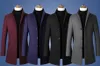 2020 новые дизайнеры шерстяное пальто мужчины толстое пальто с воротником-стойкой мужская мода шерстяная верхняя одежда куртка умный повседневный тренч плюс размер мужское пальто